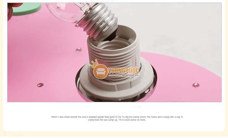 Đèn ốp trần cho bé màu hồng dễ thương uhs111-16